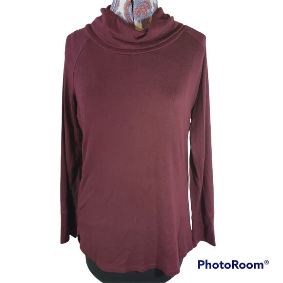 Mix by 41 Hawthorne | Super Soft Maroon Cowlneck Sweater | Size  Medium - Picture 1 of 5